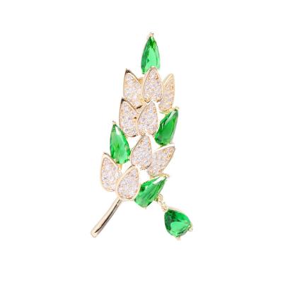 China Han Edition Wholesale Luxury Designer Brooches Pins Brooches Women Gold Plated Multi Color Cubic Zircon Pin Brooches Flower for sale