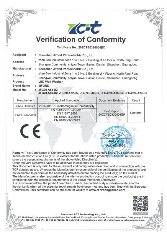 CE - Shenzhen Jifond Photoelectric Co., Ltd.