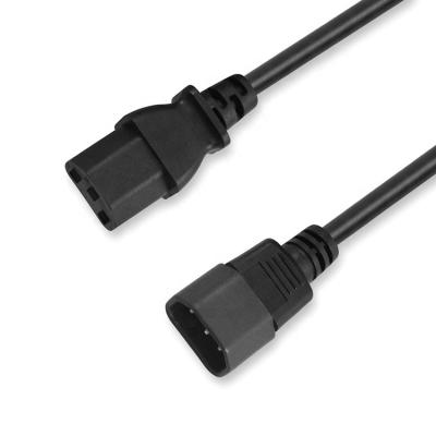 China Hot Selling Home Appliance Power Cord 1m 2m 3M C14 to C13 Mains Cord IEC C13 Male Connector to C14 Female Connector Power Extension Cable for sale