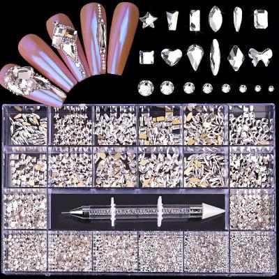 China Easy Apply 2021 New Nail Art Stones Accessories Nail Art Kit Dot Drill Pen Jewelry Acrylic Nail for sale