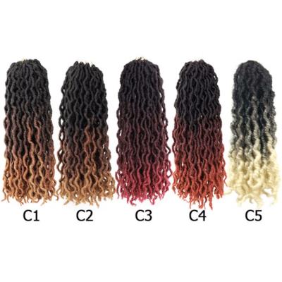 China 2021 High Quality Synthetic Wavy Ombre Crochet Hair 18inch Curly Hair Braiding Hair for sale