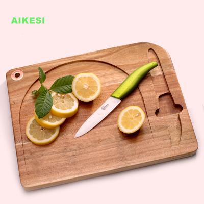 China Sustainable Wooden Acacia Fruit Wood Cutting Board Chopper Set for sale