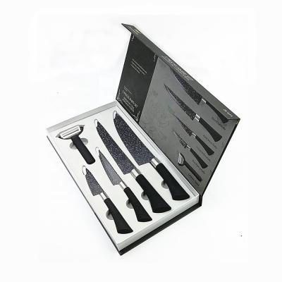 China Viable High Quality Line Swiss Line 5pcs Gift Box Packing Royalty Knife Set 5pcs Stainless Steel Kitchen Knife Non-stick Coating Set for sale