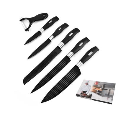 China Viable 6PCS Kitchen Knife Set Non-stick Kitchen Knife Set With Gift Box for sale