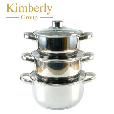 China Sustainable Cookware Set Soup Pot Kitchen Stock Pot 555 Stainless Steel Stock Pot for sale