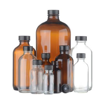 China Transparent Glass Test Bottle Medicine Brown Glass Bottle Boston Screw Packing Reagent Sample Bottle for sale