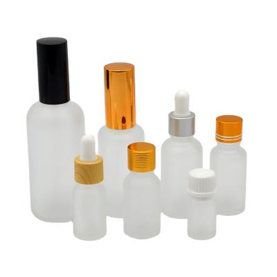 China Cosmetics Cosmetics Packaging Samples Frosting Glass Dropper Bottle 5ml10ml15ml20ml30ml50ml100ml Essence Oil for sale