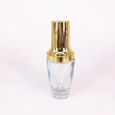 China Cosmetics Cosmetic Conical Spiral Emulsion Packing Bottle Glass Protects Skin To Taste for sale