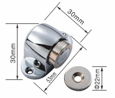 China Vloer van het de Deureinde van de zinklegering de Binnenlandse Magnetische - opgezette Magnetische Deurhouder Te koop