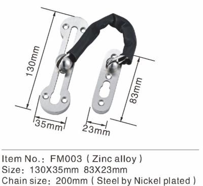 Chine Matériel convenable d'anti de vol de sécurité de Zamak porte de chaîne pour l'hôtel/porte d'oscillation intérieure à vendre