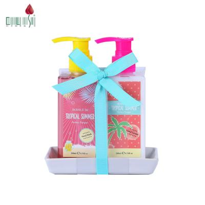 China Tray Packing 200ml Hotel Hand Cleansing Ceramic Base Clean Natural Base Wash And Lotion Set For Gift for sale