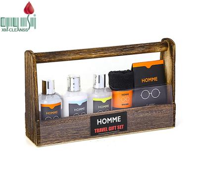 China New Product OEM/ODM Private Label Body Spa Luxury Organic Men's Bath Luxury Gift Set In Wooden Box for sale