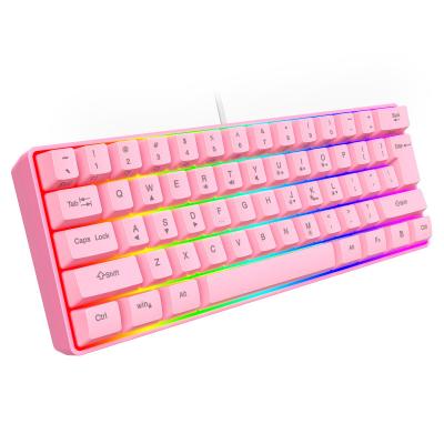 China Anti-ghosting 61 Anti-ghosting 60 Percent Wire RK61 Small RGB Lighting 60% Wire Backlit Teclado Gamers Keyboard Gaming Keyboards Small for sale