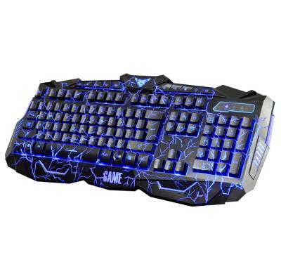 China Anti-ghosting Mouse and Keyboard Gamer Essential for Computer Games Tricolor Backlight Appearance Keyboard QWERTY Keyboard Cracked Machining for sale