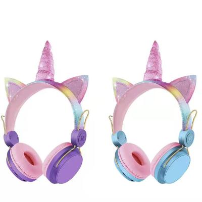 China Headband Bestselling OEM Brand Kids Cute Unicorn Headphone Surround Gaming Headphones Noise Canceling Gaming Headset With Mic For Child for sale