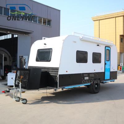 China Onlywe Mobile Travel Trailer Off Road Retro Travel Trailer Caravan Camping Trailer for sale