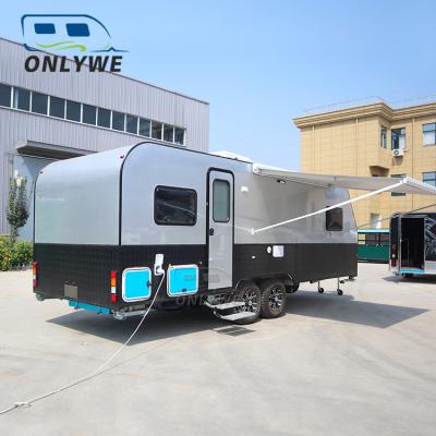 China Onlywe travel trailer one stop slide camping trailer manufacturer caravan travel trailer for sale