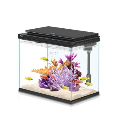 China Yee High Small 380 Super White Glass Desktop Notebook Stocked Black Fish Tank Cost Effective With Large Space for sale