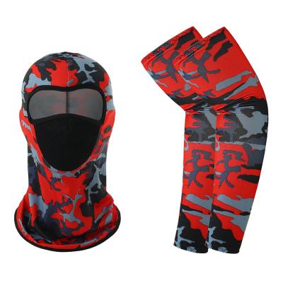 China Factory Wholesale 2021 Spandex+polyester Spandex+polyester Mixed Colors Logo Balcalava Face Cover Head Band Arm Sleeves Set Custom Made for sale