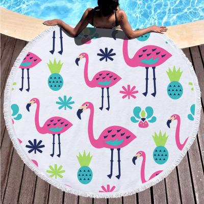 China 2019 Compressed High Quality Custom 100% Polyester Printing Round Digital Beach Towel for sale