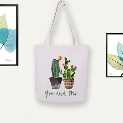 China Beautiful Printed Cotton Customized Eco-friendly Wholesale Tote Bag Custom Logo for sale