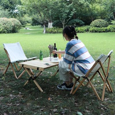 China OEM Outdoor Portable Wood Picnic Furniture Easy-carry Foldable Luxury Wooden Camping Fishing Folding Chair for sale