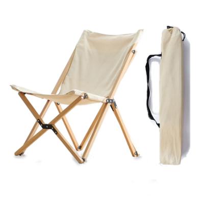 China Lounge Foldable High Quality Beech Fold Up Chair Outdoor Portable Folding Wooden Camping Chair for sale