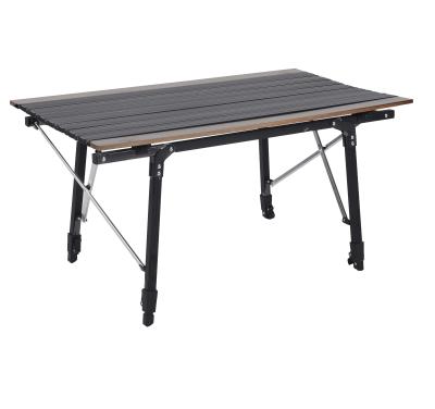 China Small Easy Carry Aluminum Outdoors Adjust Camp Table Custom Size Lightweight Folding Alu Roll Table Camp Table for sale