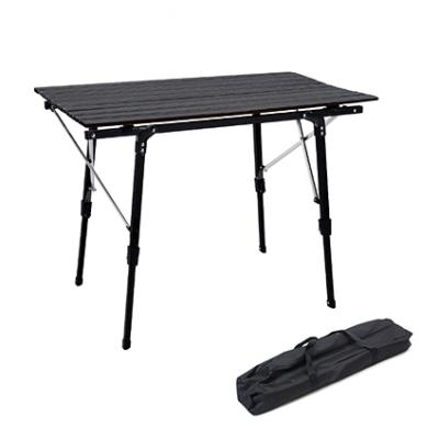 China Factory Adjustable Height Picnic Easy Carry Outdoor Roll Up Camping Aluminum Folding Table Foldable BBQ Table for sale