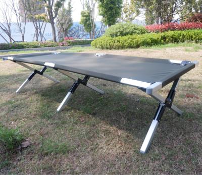 China Aluminum Army Double Bed Sleeping Easy Carry Outdoor Portable Camping Bed Metal Foldable Military Bed for sale