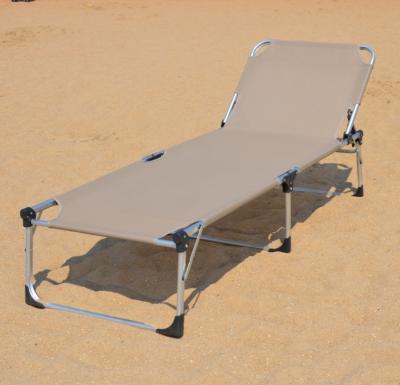 China Portable Wholesale Aluminum Frame Leisure Folding Beach Bed Outdoor Sun Sofa for sale