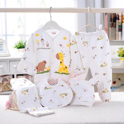 China New Design Ivy40241A Autumn Baby Cotton Outfits Unisex Antibacterial Clothing Set 0-3 Months Baby Pajamas Set for sale