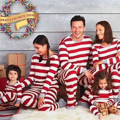 China Breathable Winter 2019 Hot Sale Autumn Family 2pcs Long Sleeve Ivy70109B Christmas Pajamas Stripe Pajamas Dressing Sets for sale