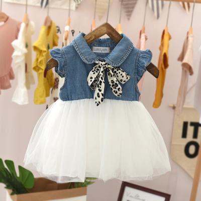 China Ivy90244A Breathable European Kids Girls Party Denim Dress Hot Sale Jeans Dress Design Girls Dress for sale