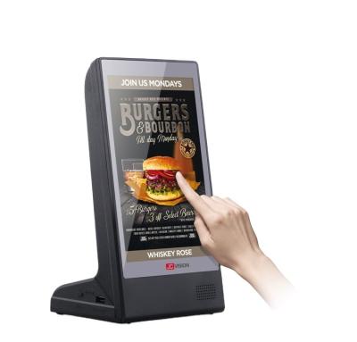 China JCVISION Indoor Advertising Display Menu Powerbank Digital Table Advertising Display For Restaurant for sale