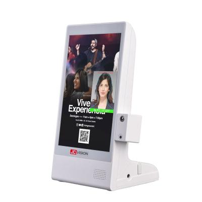 China JCVISION Indoor Advertising Display With Temperature Measurement Menu Powerbank Table Digital Advertising Display for sale