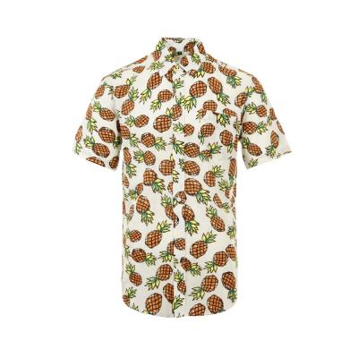 China Factory Supplier Summer Men's Casual Shirts Printed Hawaiian Style Soft Sustainable 100% Canvas Thailand for sale