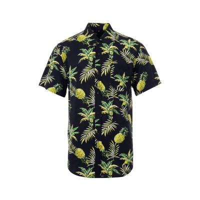 China Good Quality Sustainable Custom Printed Floral Tropical Hawaiian Shirt Canvas Short Sleeves for sale