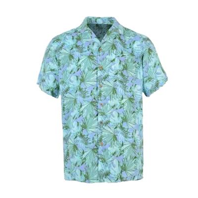 China Custom Breathable Comfortable Soft Short Sleeve Rayon Print Touch Down Mens Floral Casual Shirt for sale