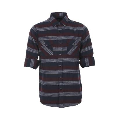 China Viable Factory Wholesale Casual Stripe Mens Flannel Shirt Cotton for sale