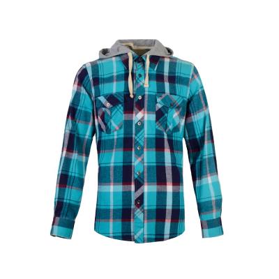 China Winter Cheap Viable Comfortable Flannel Supplier Factory Check Hooded Shirt For Men for sale