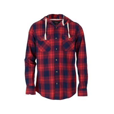 China Breathable Cheap Eco Friendly China Yarn Dyed Check Long Sleeve Mens Hooded Shirts for sale