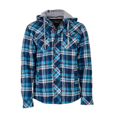 China Flannel Hooded Men's Economical And Reliable Popular Fancy Winter Check Shirt Breathable Quilted Image for sale