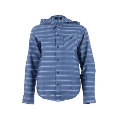 China Breathable Made In 100% Cotton China Designer Autumn Stripes Mens Hooded Long Sleeve Shirts for sale