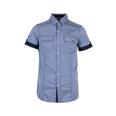 China Wholesale good quality viable comfortable solid short sleeve casual cotton shirt for sale