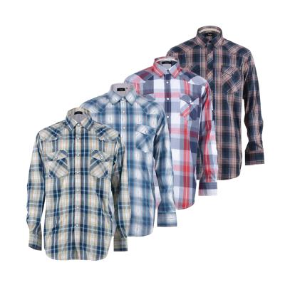 China China Sustainable Professional Autumn Men's Big Size Clothing Yarn Dyed Woven Shirts for sale