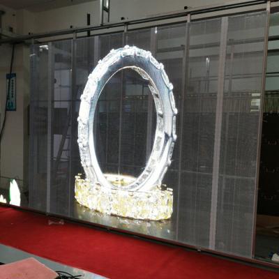 China P7.82 Full Color Outdoor Transparent Glass Advertising Video Wall Led Display For Advertising for sale