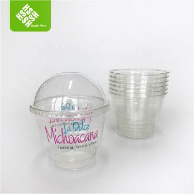 China Custom Single Wall Artwork Clear Plastic Cup Lid Disposable Pet Bowl With Logo for sale