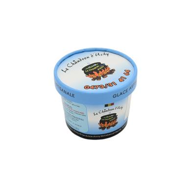 China 4oz 5oz 6oz 8oz Disposable Paper Cup Ice Cream Custom Printed Paper Cup with Lid and Spoon for sale