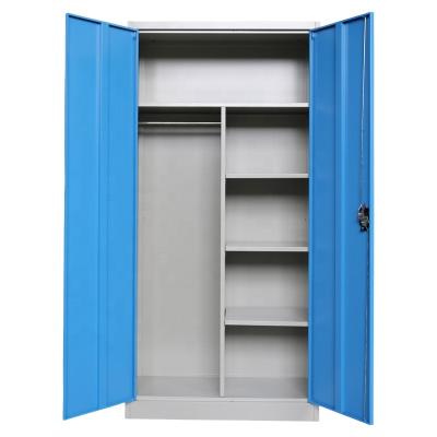 China Knock Down Structure Blow Down Cheap Furniture Cabinet Locker Metal Office Storage Steel Wardrobe for sale